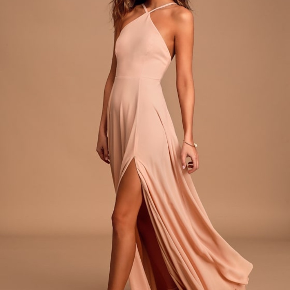 Lulus Absolutely Breathtaking Blush Pink Maxi Dress - Size S